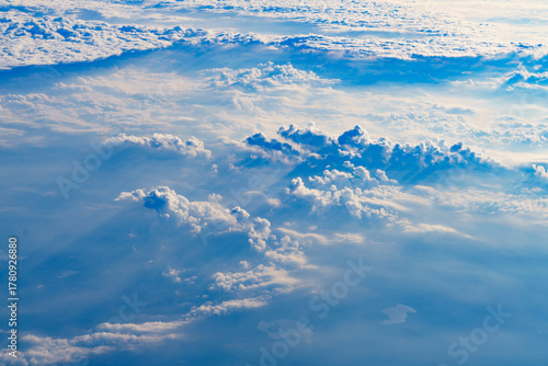 View from airplane to clouds