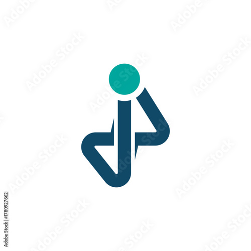 Modern JP Monogram Human Figure Icon