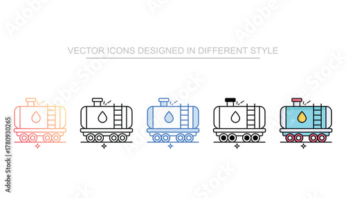 fuel tank icon set multiple style collection