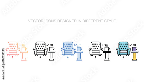 Lounge icon set multiple style collection