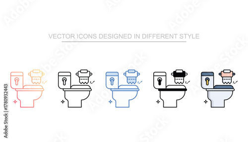 Toilets icon set multiple style collection
