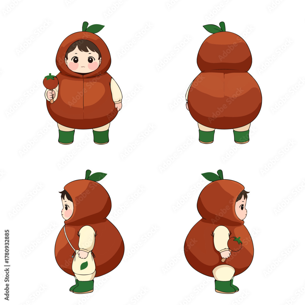 Fototapeta premium set of cartoon vegetables