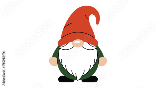 Garden Gnome's Whimsy: A charming garden gnome with a pointed red hat and a long, white beard stands proudly. The image evokes a sense of playful delight and the timeless allure of garden decorations.