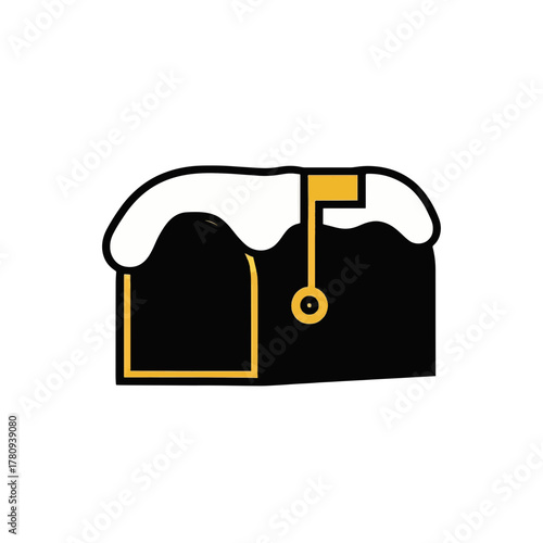 Winter mailbox with a snow cap icon. Flat design graphic for mail and post. Isolated vector symbol