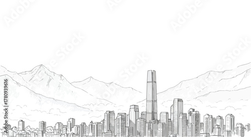 Stone staircase leading upward through arched corridor, classic architectural sketch illustration.