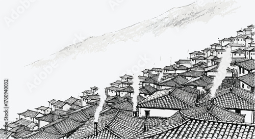 Circular arena structure viewed from above, futuristic architectural illustration with depth.