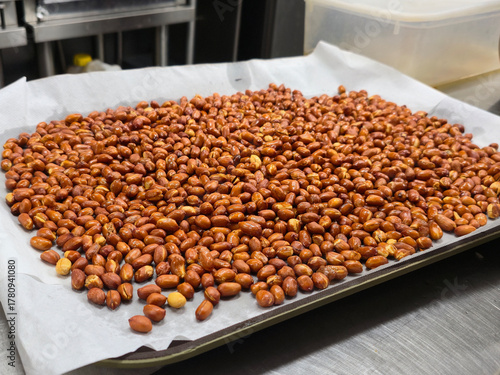 Roasted Peanuts on Baking Tray