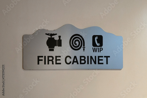 Fire Cabinet Signage with Icons