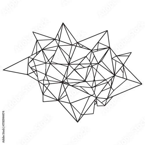 Abstract Star-Shaped Geometric Wireframe Structure