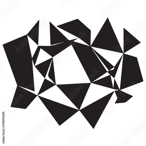 Abstract Monochrome Geometric Pattern with Angular and Fragmented Shapes