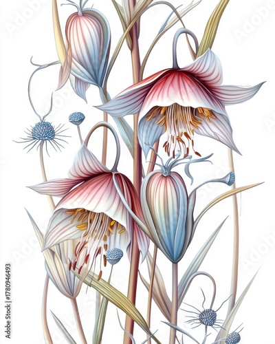 This seamless pattern boasts a watercolor design with flowers in gentle colors