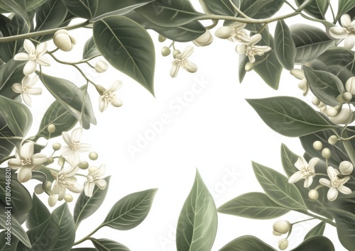 The card is a gentle watercolor design with blue spring flowers on a white backdrop