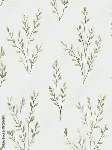 Watercolor design featuring tree branches set against a black backdrop