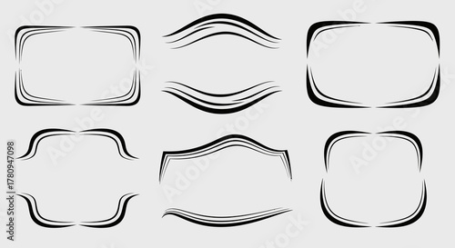 Collection of decorative borders and flourishes on a light gray background