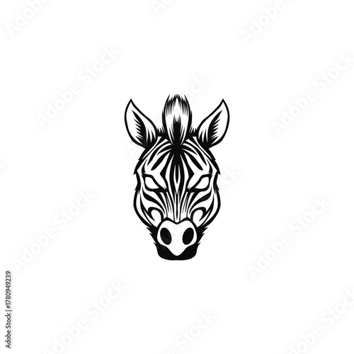 angry zebra illustration logo