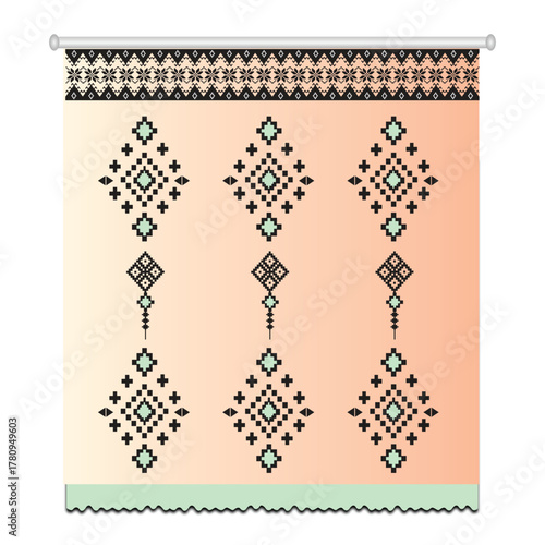 Curtains design in illustration