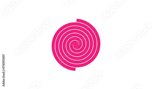 Abstract black spiral fingerprint symbol on white background representing identity and security