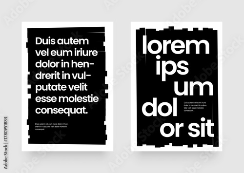 Simple template with a background made from cut paper strips. Frame for your message. Layout for flyer, poster or cover.