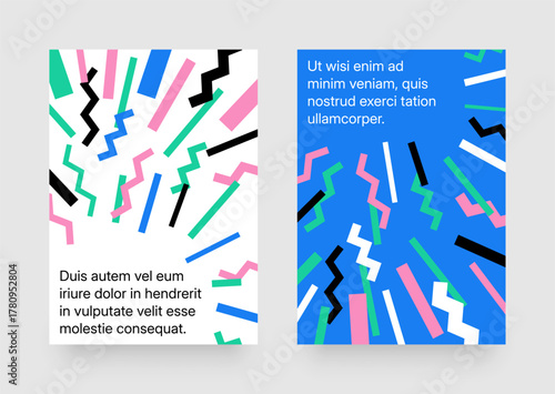 Simple template with abstract geometric lines striving towards a message. Frame for your message. Layout for flyer, poster or cover.