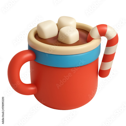 Winter Festive Icon Cute Cocoa Mug 3D Cartoon Decoration