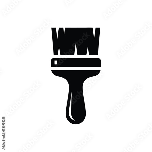 Simple black silhouette paintbrush tool for painting and decorating
