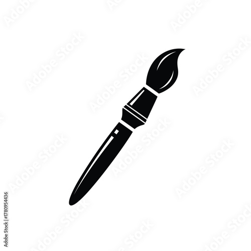 Vector graphic icon of a classic paint brush for art and design