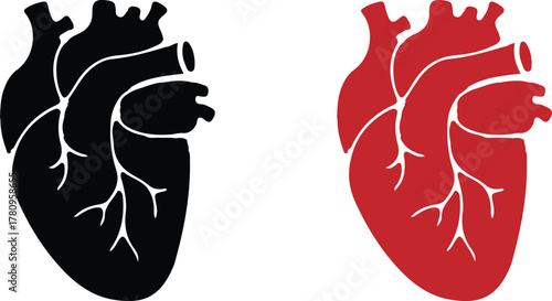 human heart logo art vector design icon set