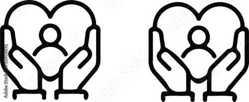 child safety line icon set vector design logo art