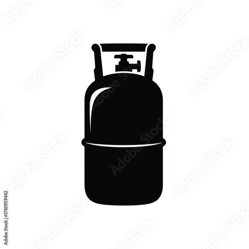 Propane gas cylinder tank icon isolated on white background symbol