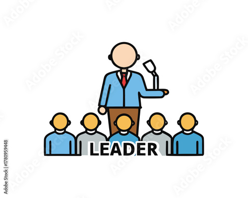 Leader speaking to audience vector isolated on white background