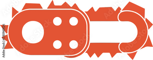 Orange chainsaw icon vector graphic