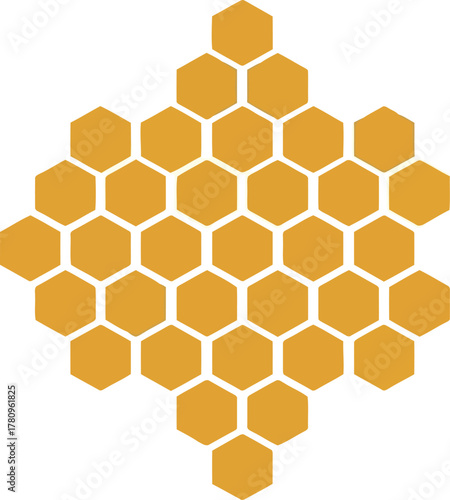 Golden honeycomb hexagon pattern