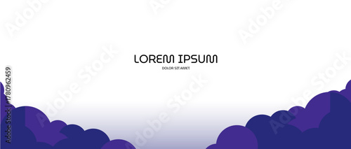 flat purple cloud border background illustration