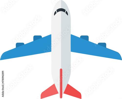 Flat design airplane icon vector for travel and aviation