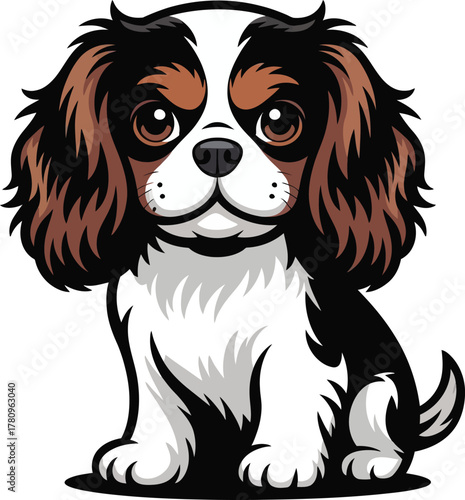 Cute cartoon a illustrator vector cavalier king charles spaniel