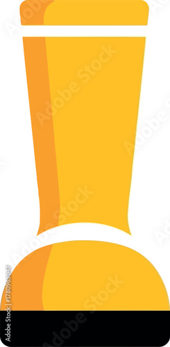 Yellow rubber rain boot icon vector. waterproof footwear graphic
