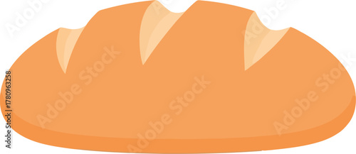 Fresh baked bread loaf vector icon bakery food illustration