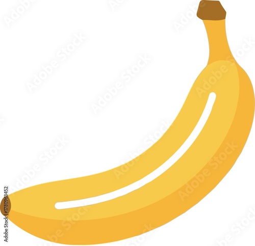 Ripe yellow banana fruit illustration