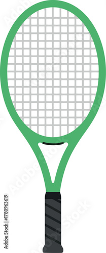 Green tennis racquet sport equipment
