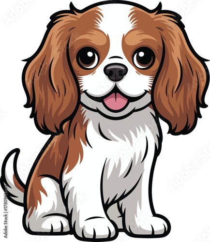 Cute cartoon a illustrator vector cavalier king charles spaniel