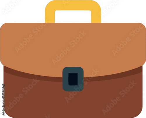 Leather briefcase icon business travel work essentials