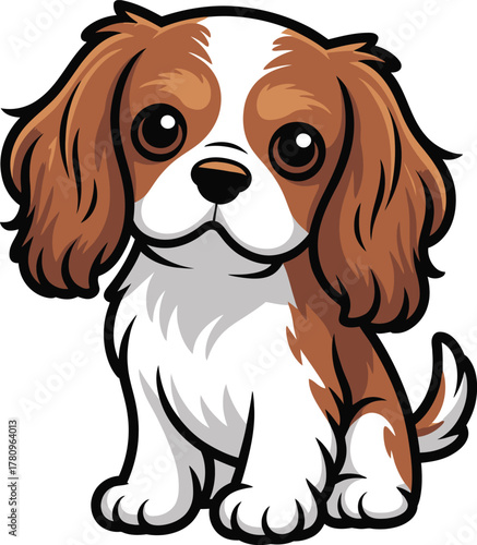 Cute cartoon a illustrator vector cavalier king charles spaniel