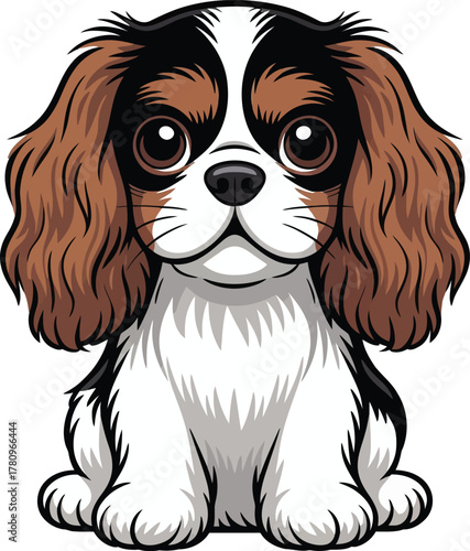 Cute cartoon a illustrator vector cavalier king charles spaniel
