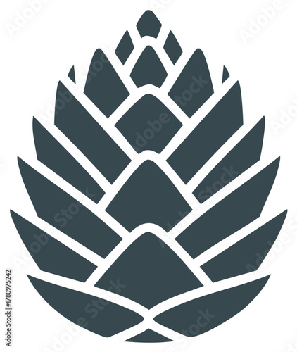 Stylized hop cone illustration for craft beer and brewery branding logo