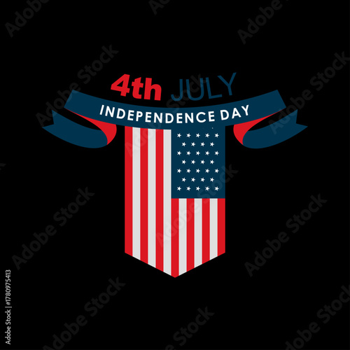 USA Independence Day 4th July Flag Logo Design