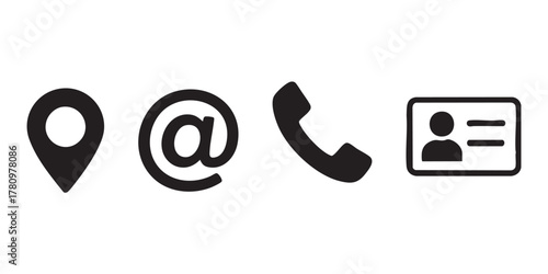 Contact information icons for business card