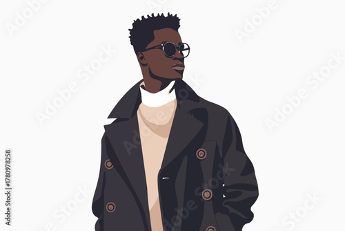 extravagant black man style stylish isolated