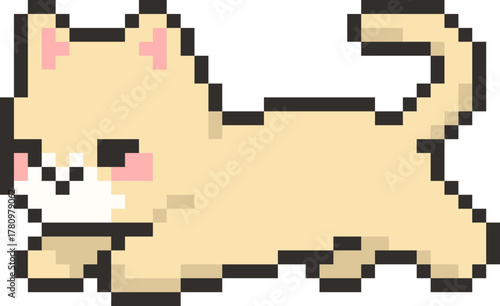 pixel illustration of cat