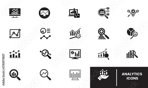 Information Business analytics Icon collection outline icon set. data, graph, stats, chart linear business-related vector icons representing