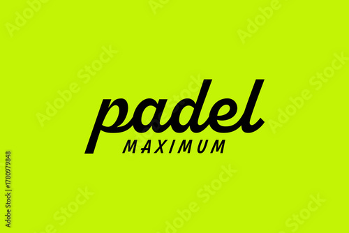 typography padel maximum symbol logo vector design template with simple and elegant styles